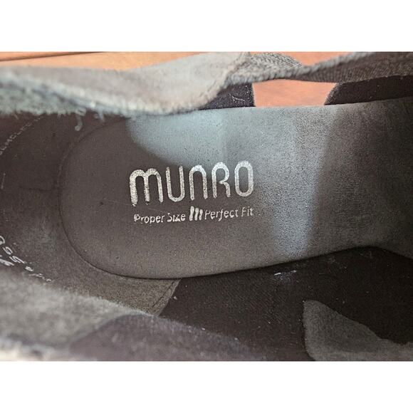 NEW Munro Sable Grey‎ Suede Peep Toe Booties Sandals Ladies 9.5 - Picture 2 of 3